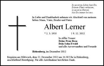 Anzeige von Albert Lerner von MGO