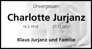 Anzeige von Charlotte Jurjanz von MGO