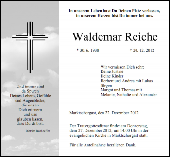 Anzeige von Waldemar Reiche von MGO