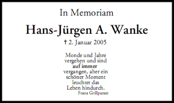 Anzeige von Hans-Jürgen Wanke von MGO