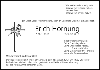 Anzeige von Erich Hornung von MGO