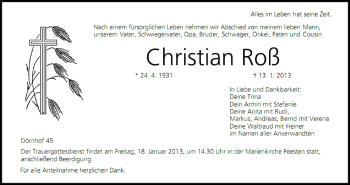 Anzeige von Christian Roß von MGO