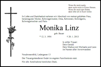 Anzeige von Monika Linz von MGO