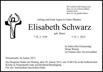 Anzeige von Elisabeth Schwarz von MGO