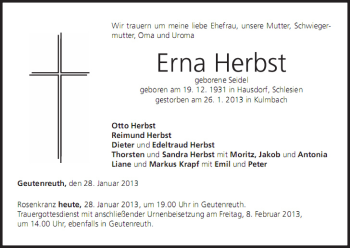 Anzeige von Erna Herbst von MGO
