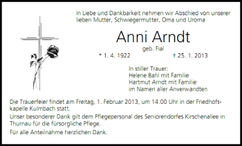 Anzeige von Anni Arndt von MGO