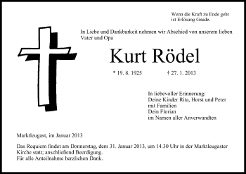 Anzeige von Kurt Rödel von MGO
