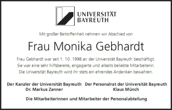 Anzeige von Monika Gebhardt von MGO