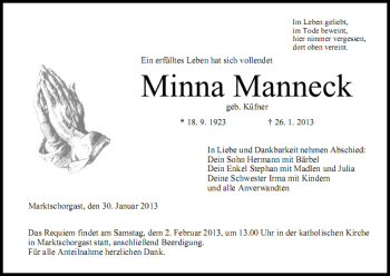 Anzeige von Minna Manneck von MGO