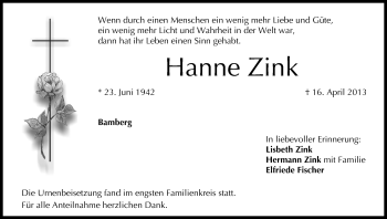 Anzeige von Hanne Zink von MGO
