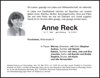 Anzeige von Anne Reck von MGO