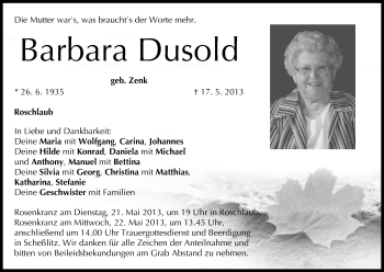 Anzeige von Barbara Dusold von MGO