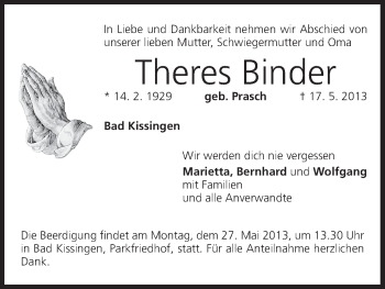 Anzeige von Theres Binder von MGO