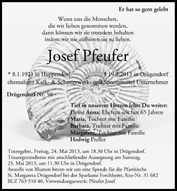 Anzeige von Josef Pfeufer von MGO