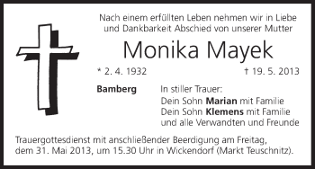 Anzeige von Monika Mayek von MGO