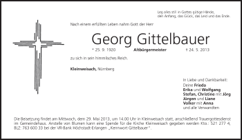 Anzeige von Georg Gittelbauer von MGO