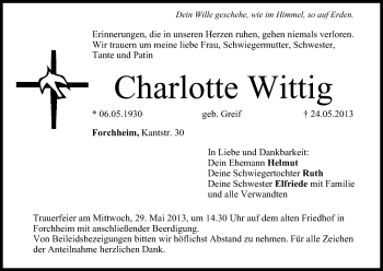 Anzeige von Charlotte Wittig von MGO