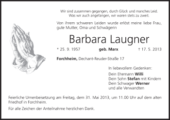 Anzeige von Barbara Laugner von MGO