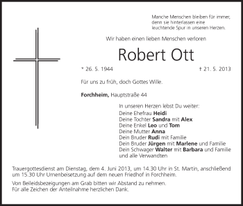 Anzeige von Robert Ott von MGO