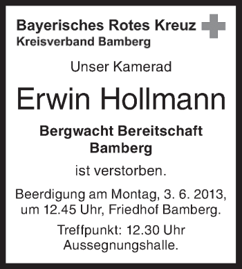 Anzeige von Erwin Hollmann von MGO