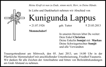 Anzeige von Kunigunda Lappus von MGO