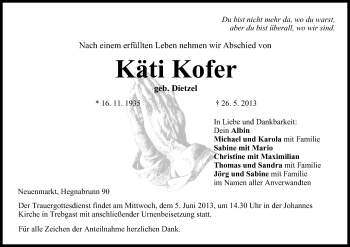Anzeige von Käti Kofer von MGO