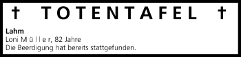 Anzeige von Toetentafel vom 01.06.2013 von MGO