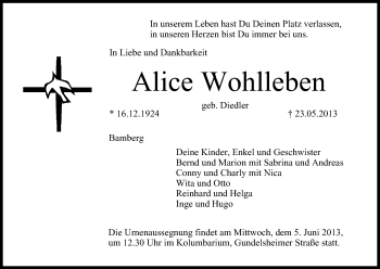 Anzeige von Alice Wohlleben von MGO