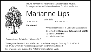 Anzeige von Marianne Lips von MGO