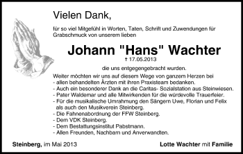 Anzeige von Johann Wachter von MGO