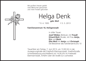 Anzeige von Helga Denk von MGO