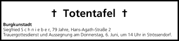 Anzeige von Totentafel vom 04.06.2013 von MGO
