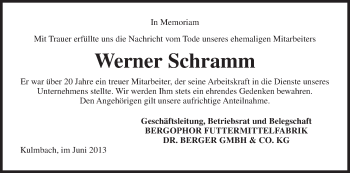 Anzeige von Werner Schramm von MGO