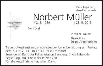 Anzeige von Norbert Müller von MGO