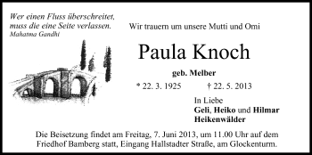 Anzeige von Paula Knoch von MGO