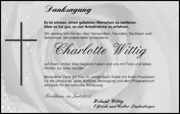 Anzeige von Charlotte Wittig von MGO