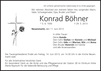 Anzeige von Konrad Böhner von MGO