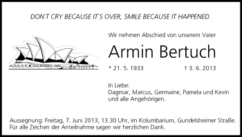 Anzeige von Armin Bertuch von MGO