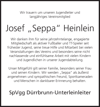 Anzeige von Josef Heinlein von MGO