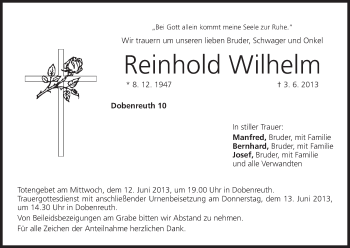 Anzeige von Reinhold Wilhelm von MGO