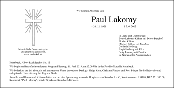 Anzeige von Paul Lakomy von MGO