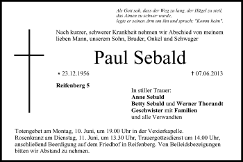Anzeige von Paul Sebald von MGO