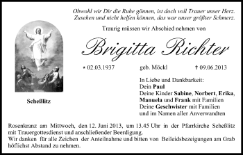 Anzeige von Brigitta Richter von MGO