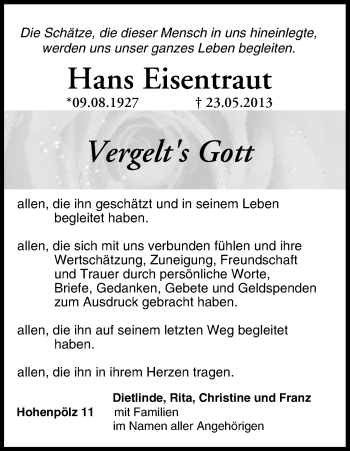 Anzeige von Hans Eisentraut von MGO