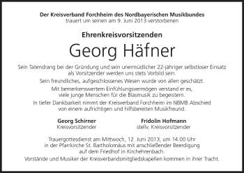 Anzeige von Georg Häfner von MGO