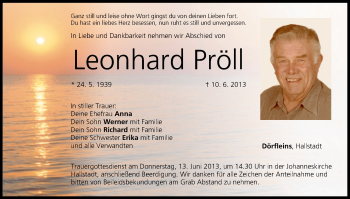 Anzeige von Leonhard Pröll von MGO