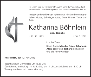 Anzeige von Katharina Böhnlein von MGO
