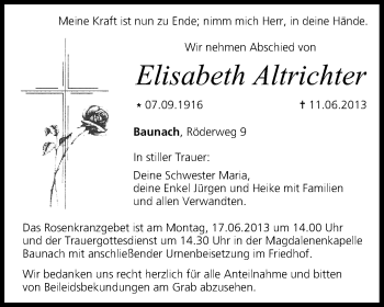 Anzeige von Elisabeth Altrichter von MGO