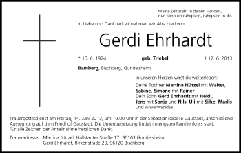 Anzeige von Gerdi Ehrhardt von MGO
