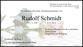 Anzeige von Rudolf Schmidt von MGO